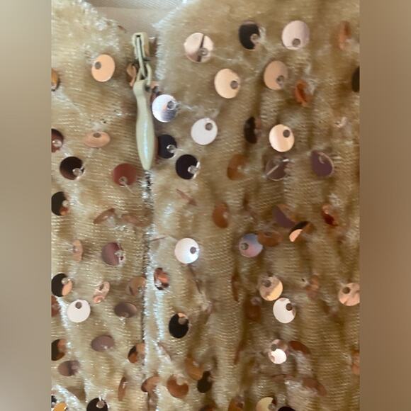 Gold Sequin Maxi Dress Womens Size 2 Party Guest Formal Gown Elegant Prom NWTF - Picture 6 of 16